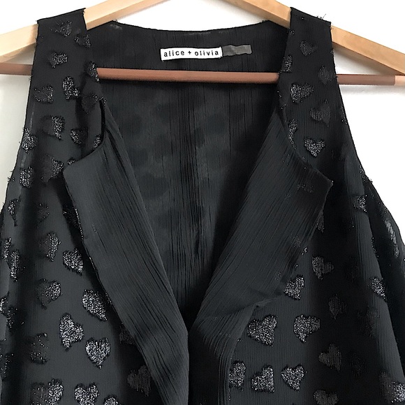 ALICE +OLIVIA Bruden Shimmery Heart Draped Top - Picture 6 of 10